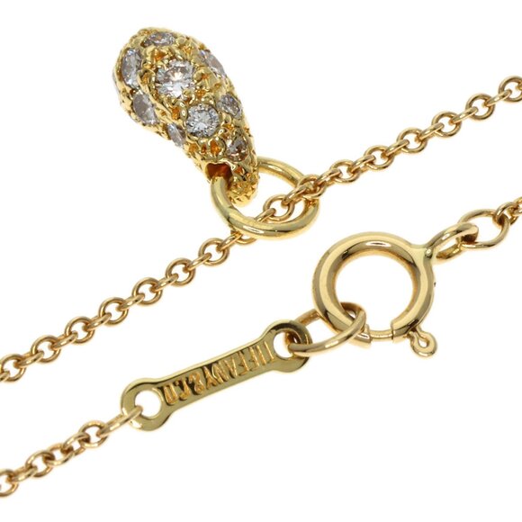 TIFFANY 18k Gold Diamond Teardrop Necklace - Picture 2 of 5